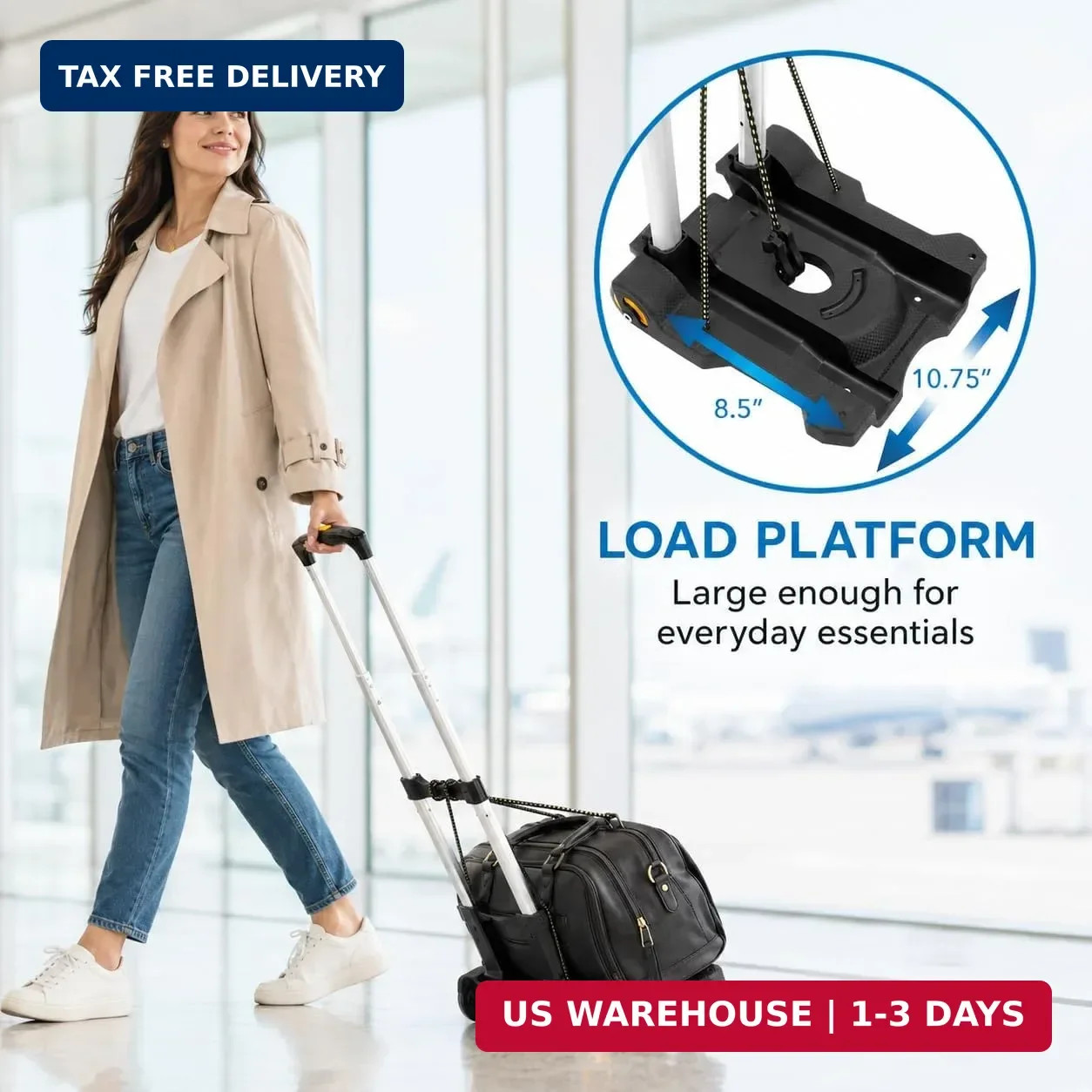 Mount-It! Folding Luggage Cart with Wheels, Foldable Hand Truck Dolly Carries 77