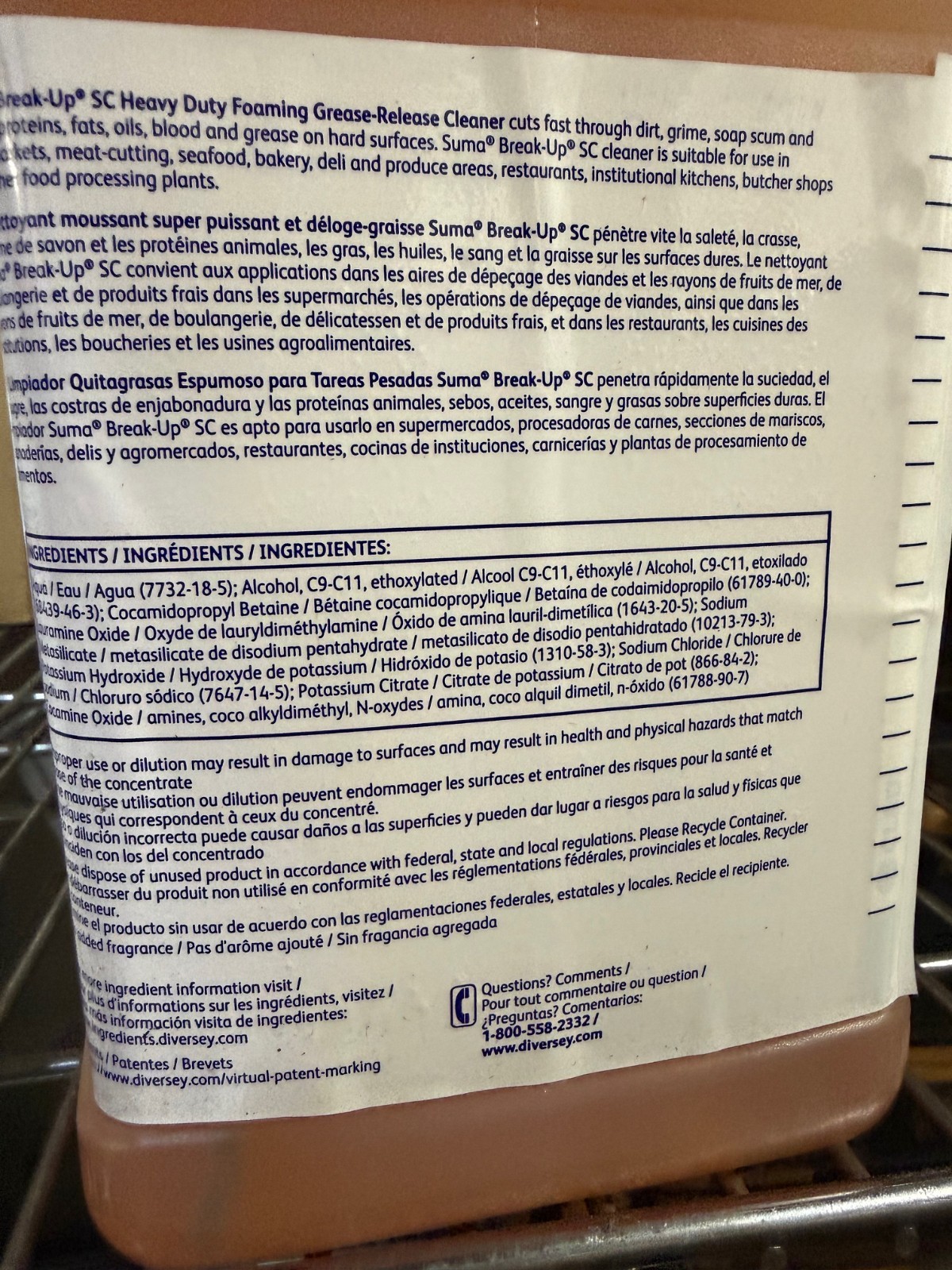 Diversey Suma Break Up Chlor SC Chlorinated Degreaser 1.5L 101104391 Brand New