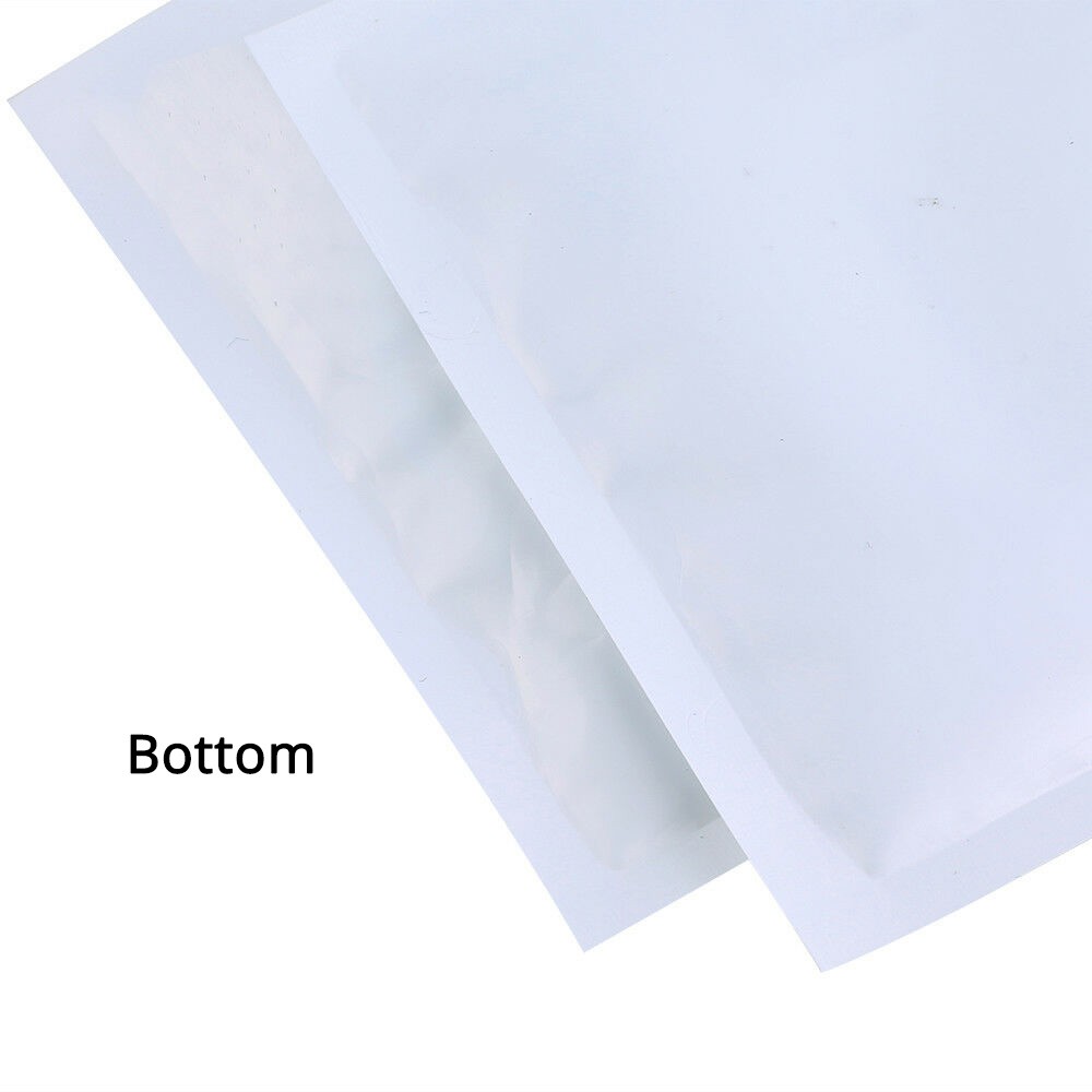 Custom Design Flat Glossy Zipper Pouches | Clear Front White Back Snack Storage