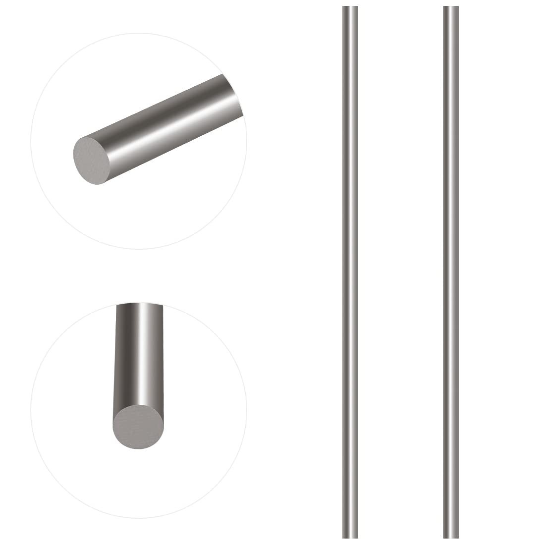 2Pcs 5mm x 356mm Stainless Steel Straight Solid Metal Round Rod Lathe Bar Sto…
