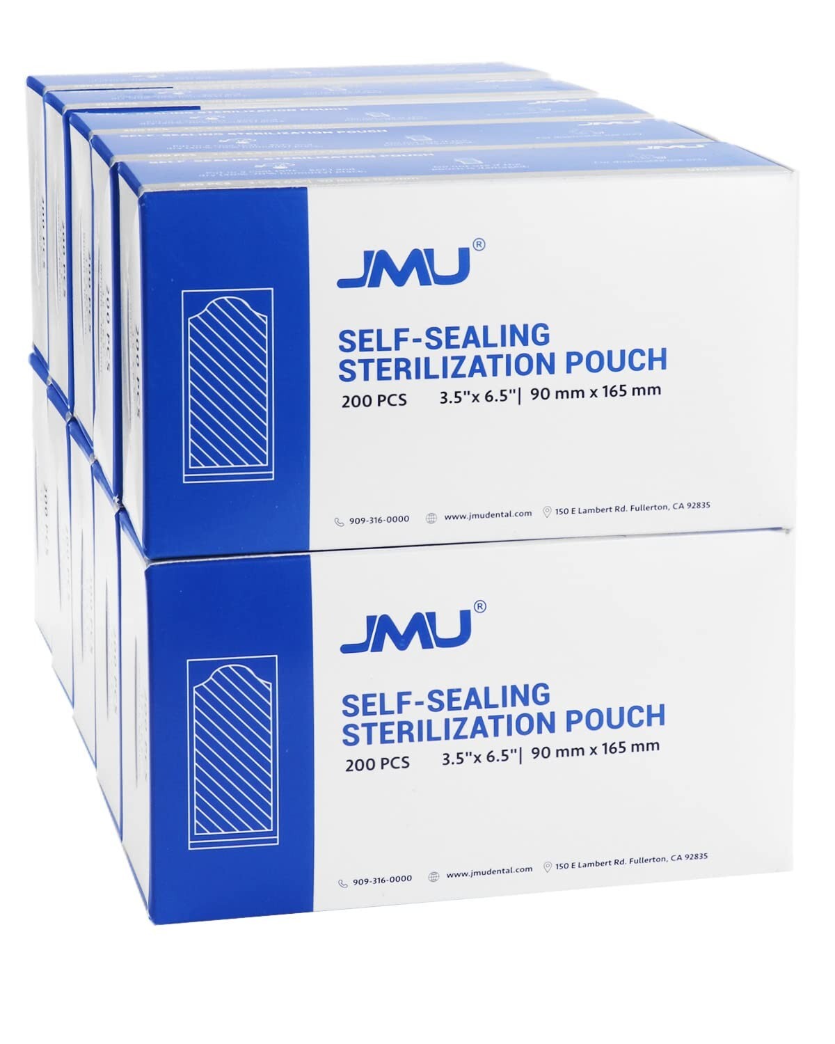 JMU Self Sealing Sterilization Pouches Dual Indicator, Size 3.5″x6.5″ 200pcs/box