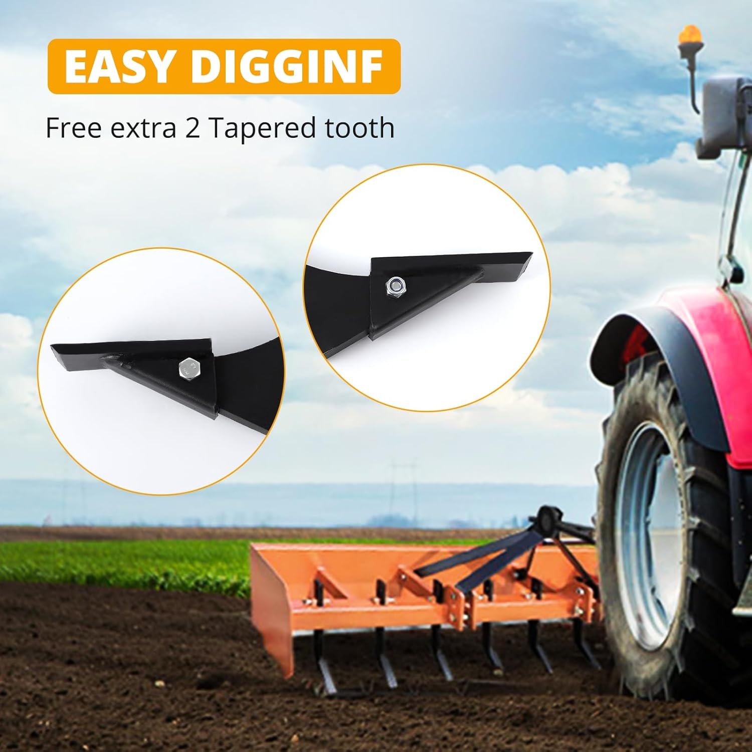 5 Pack Box Blade Ripper Shanks 1-1/2 in 16″ 3 Holes with Remove Scarifier Teeth