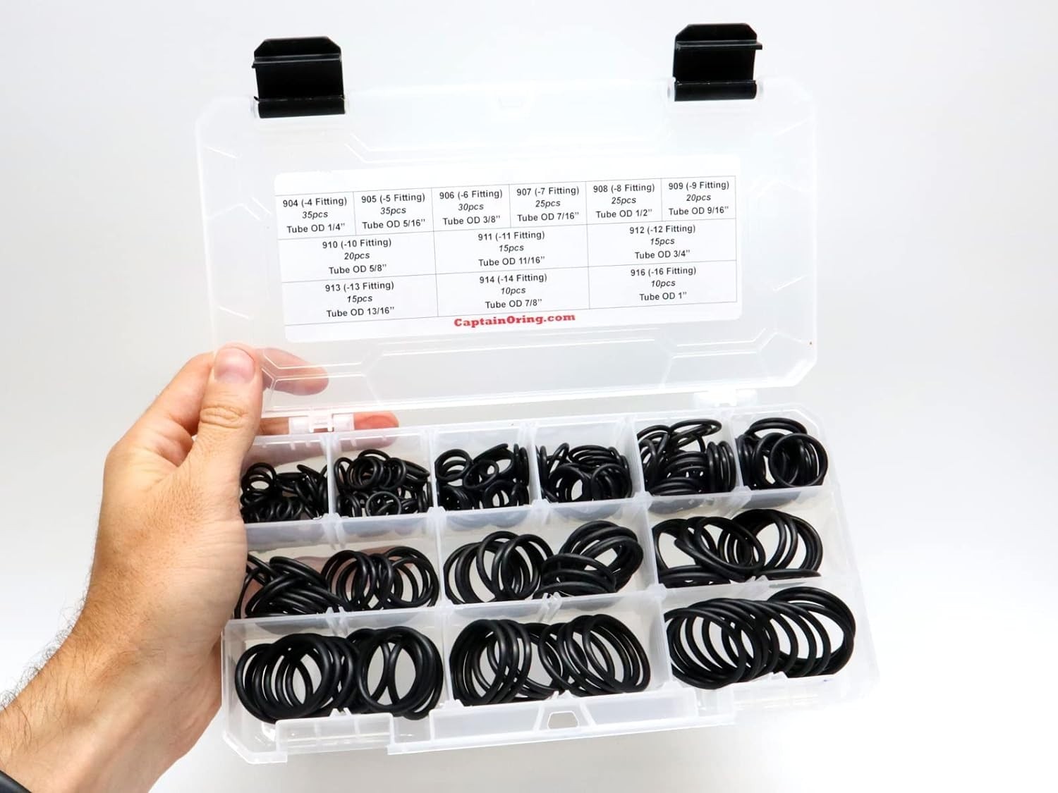 255 Piece Hydraulic O-Ring Seal Kit with Buna-N Rubber for ORB/BOSS Fittings