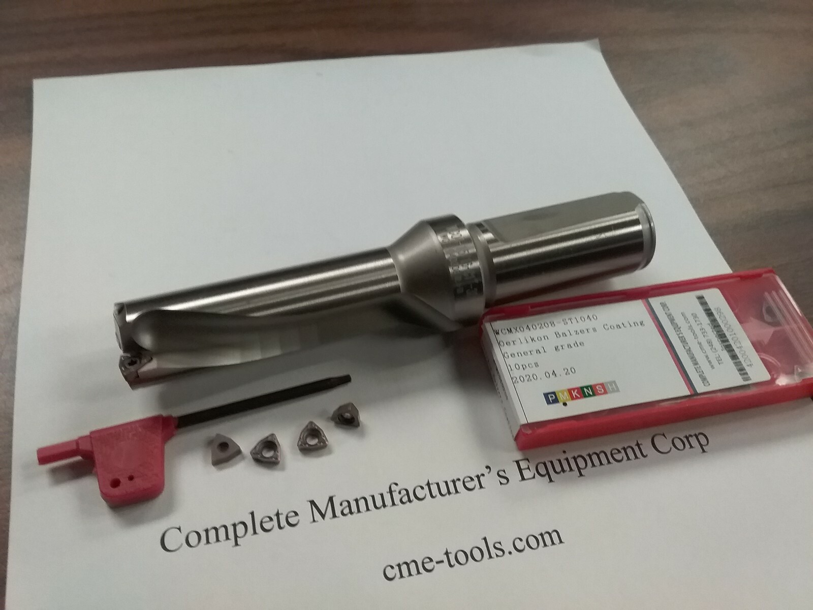 U drill 15/16″x3″x6″, 1″ shank, index, w. Extra 4pcs WCMX04 inserts #UD-1516