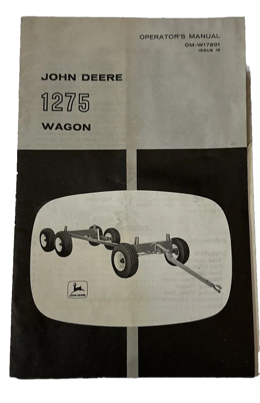 John Deere 1275 Wagon OMW17891 Operators Manual Book