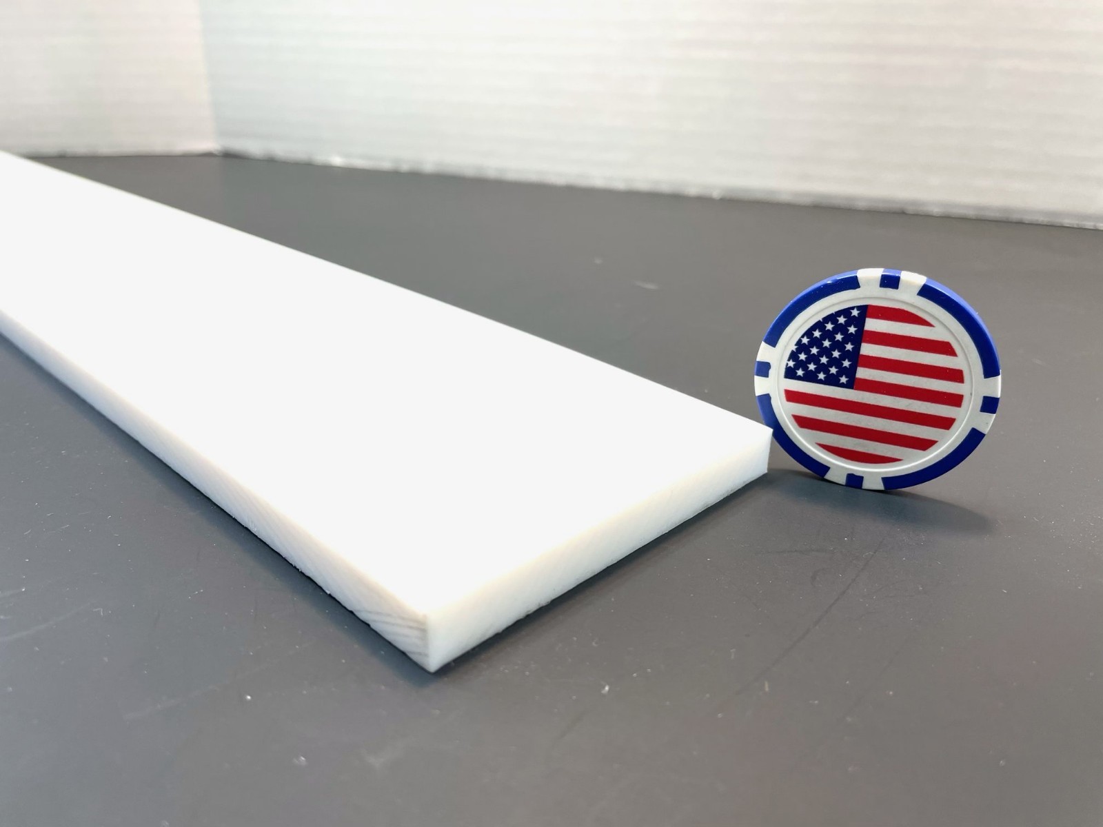 PTFE (Teflon) Virgin Bar 3/8″ – .375″ Thick x 3″ Wide x 12″ Long White