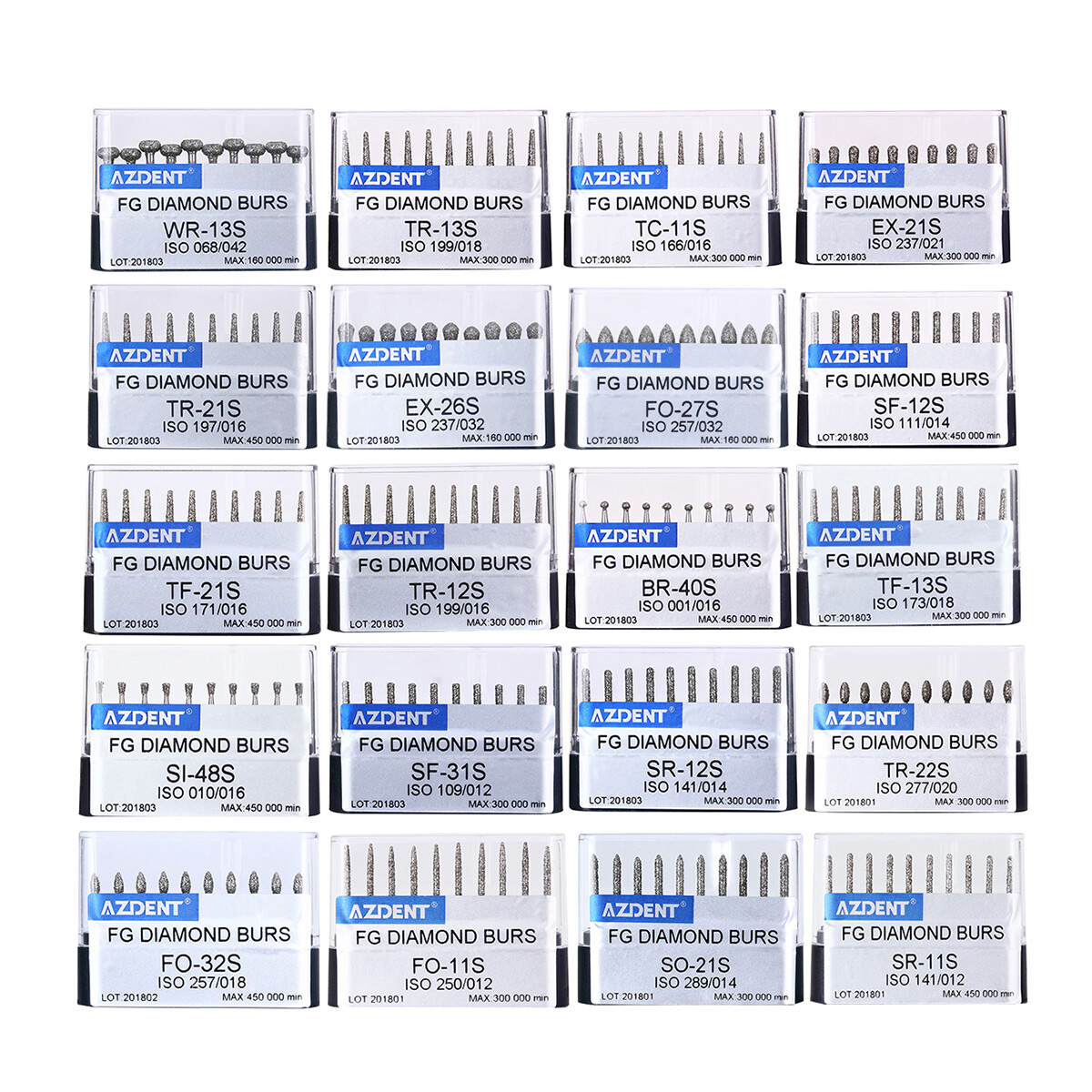 Dental Diamond FG Burs Super Coarse Round Cone Taper High Speed Polishing Drills
