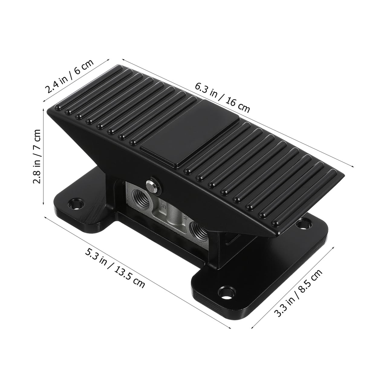 ULTECHNOVO Foot Pedal Valve 3 Way 2 Position Threaded Rubber Nonslip Black