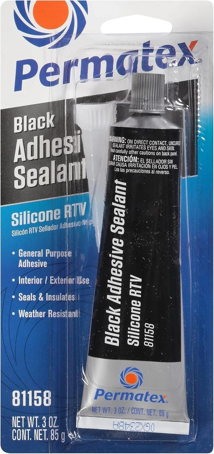 Permatex 81158 Black Silicone Adhesive Sealant 3 oz Tube Pack of 1