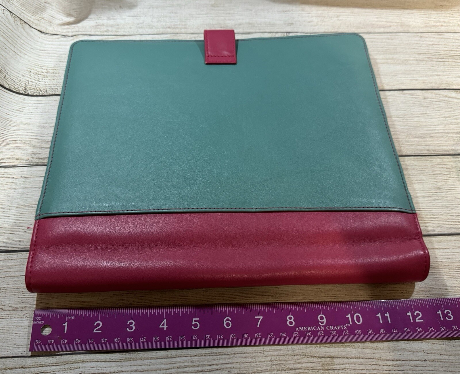 Cocoa Paper 8.5″ x 11″ Faux Leather Planner Cover Folio Bloom Daily Pink Teal T9