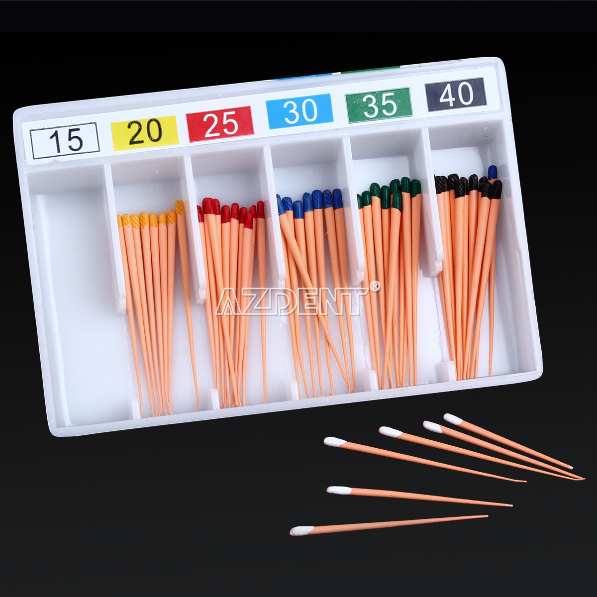 AZDENT Dental Gutta Percha Points Taper 0.02/0.04/0.06 15#-40# For Endo Use