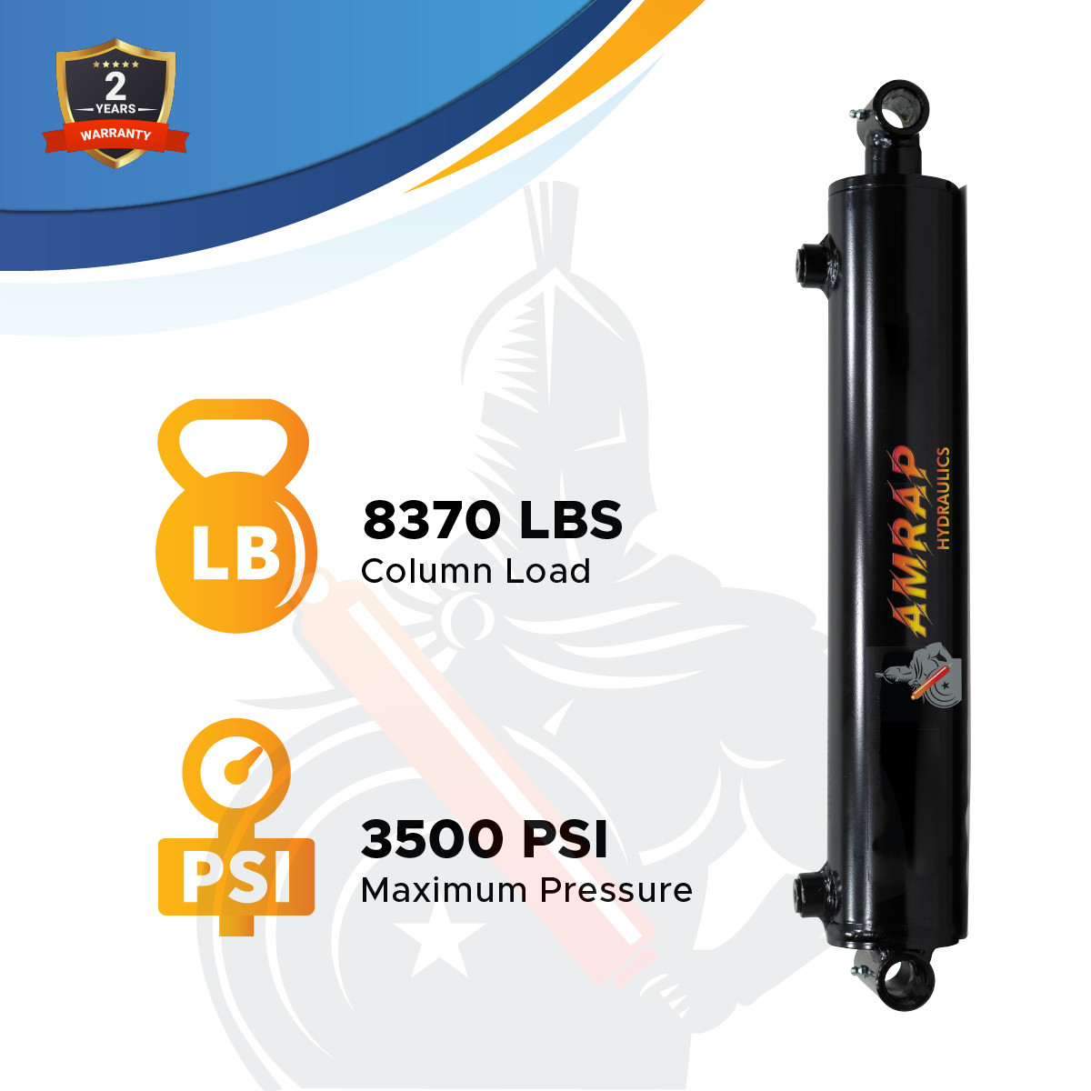 2×24 Hydraulic Cylinder 2″ Bore 24″ Stroke Double Acting Welded Cross Tube
