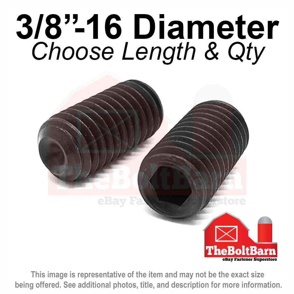 3/8″-16 Alloy Cup Point Allen Socket Set Screw Coarse Black Oxide (Pick Size)