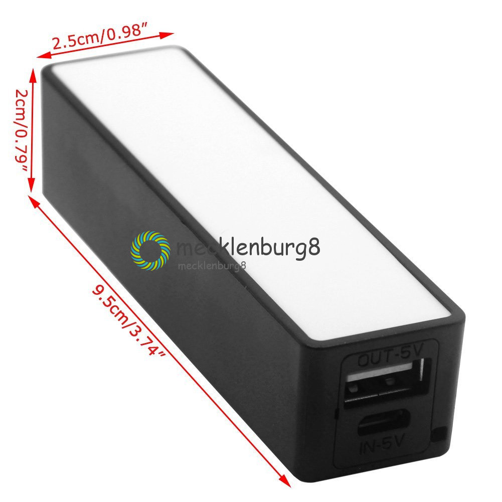 Black 1×18650 Portable USB Power Bank Charger Pack Box Battery Case