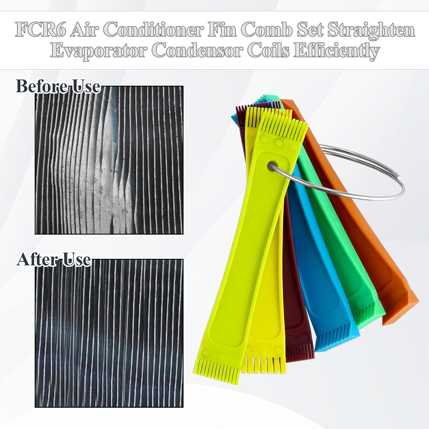 Fcr6 Fin Comb Set Plastic Colored AC Radiator Fin Comb Straightener Condenser US