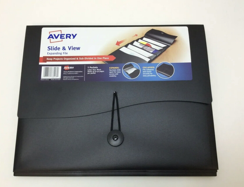 Avery Slide And View Expanding File – Letter – 8.50″ X 11″ – 200 Sheet Capacity