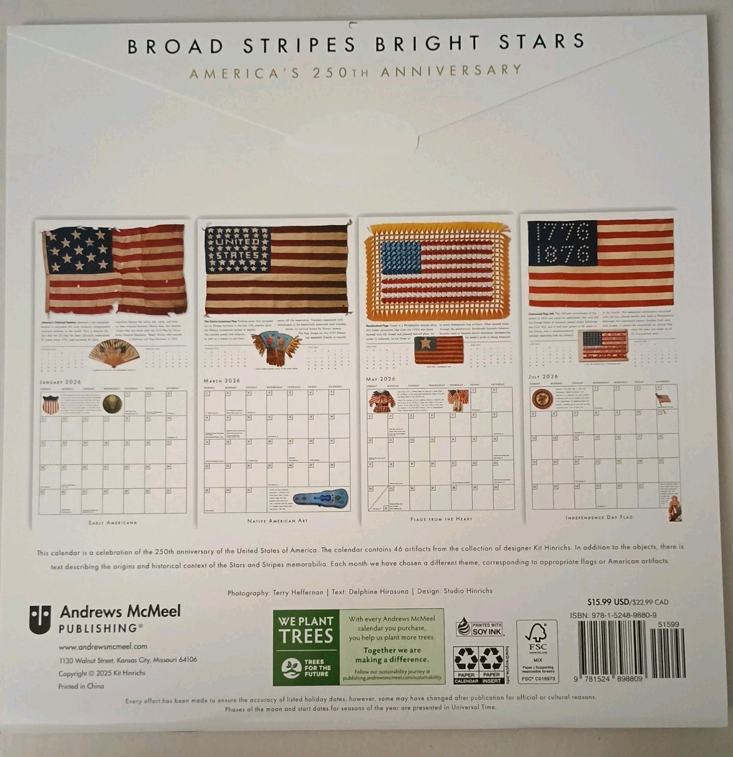 2026 Calendar Broad Stripes And Bright Stars Celebrate America At 250