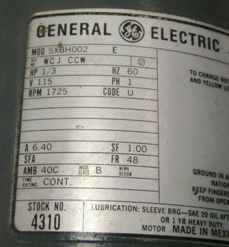 😎 PRECISION D25 BELT-DRIVEN VACUUM PUMP 1/3 HP 120 VAC 1725 RPM 0.9CU FT/MIN