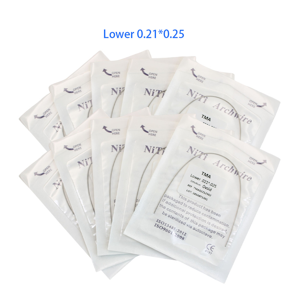 Dental Orthodontic TMA Beta Ti-Mo Arch Wires Rectangular Round Arch Ovoid Form