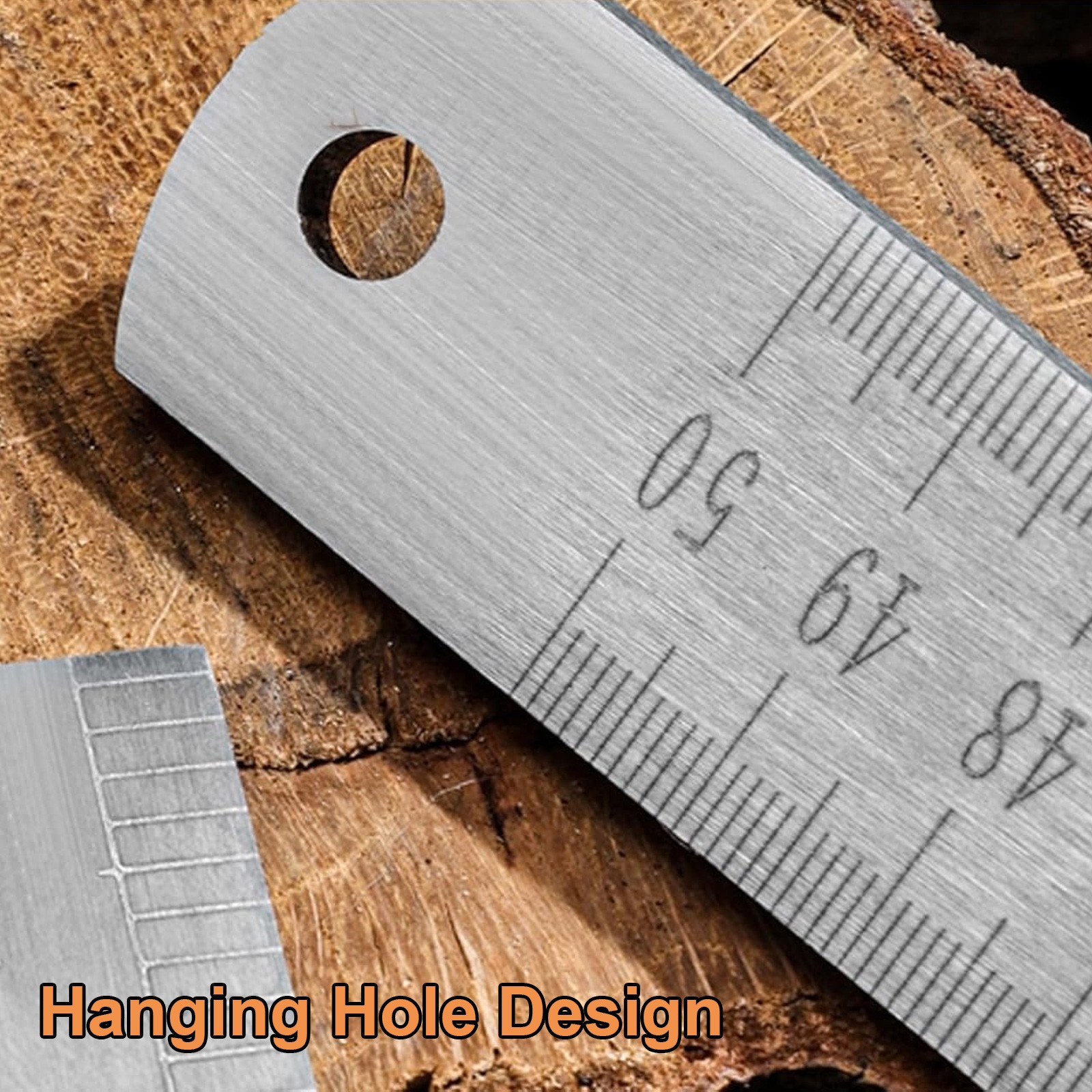 20″ Heavy Duty Stainless Steel Ruler Laser Etched Metric & Inch Straight Edge
