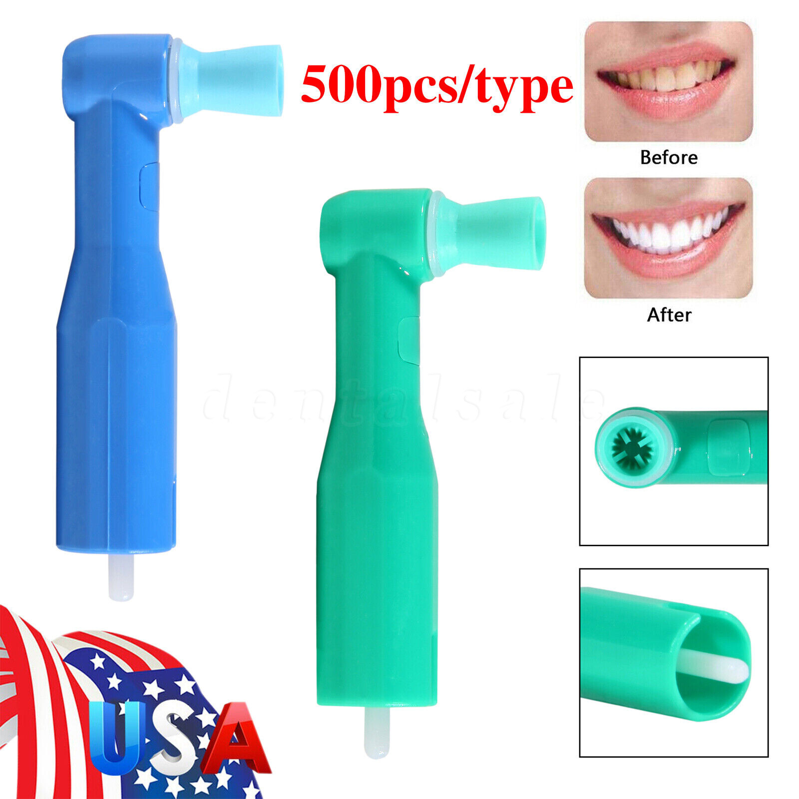 1-5 USA NSK Style Dental Slow Low Speed Contra Angle Handpiece Push Button Etype