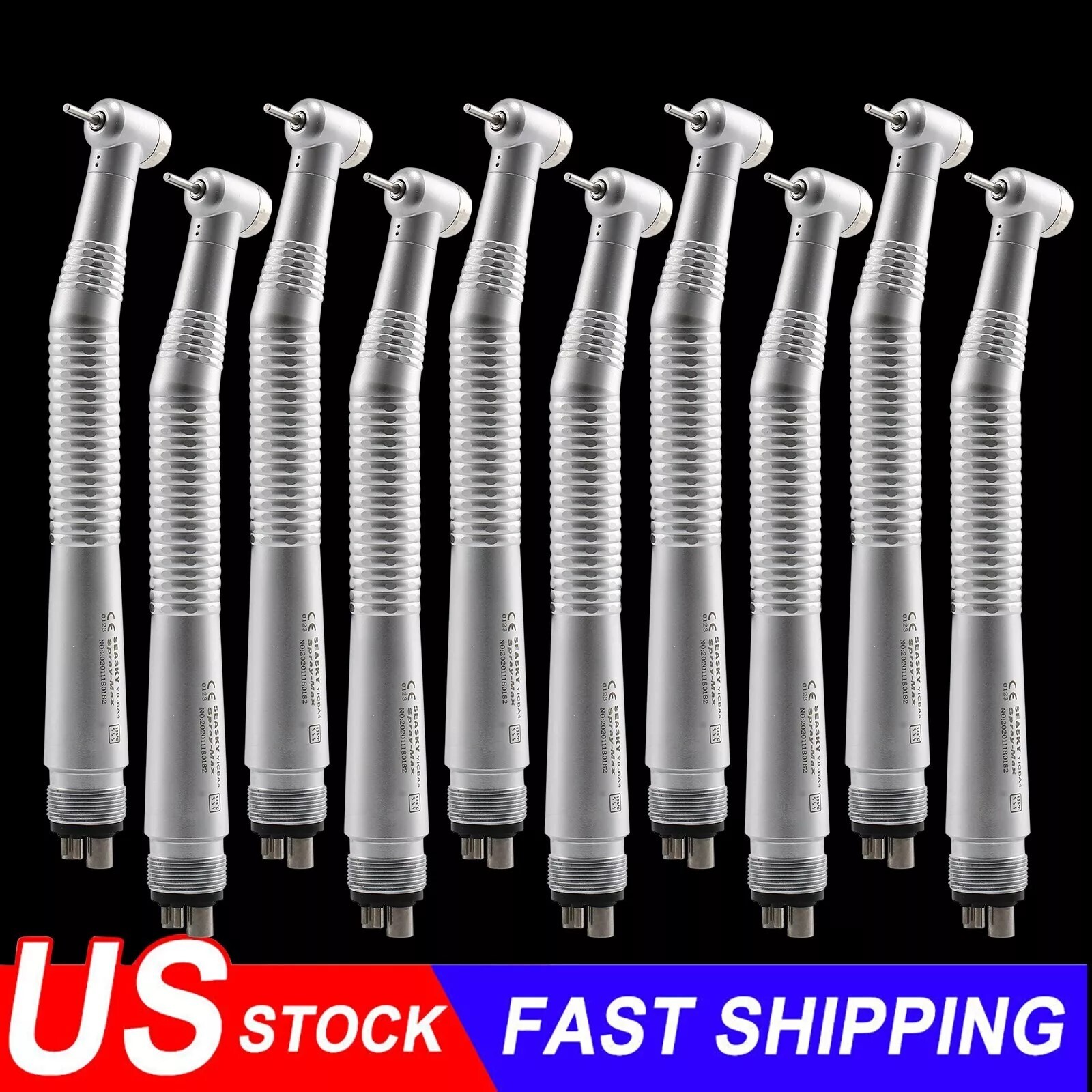 10 Pcs Seasky NSK PANA MAX Style Dental High Speed Turbine Handpiece Push 4Holes