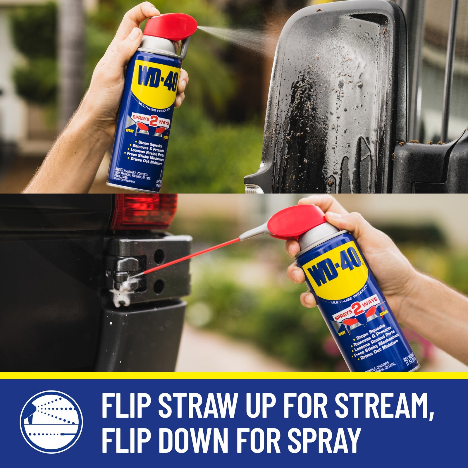 WD-40 Multi-Use Lubricant Spray 12oz w/ Smart Straw 2-Way Spray Formula