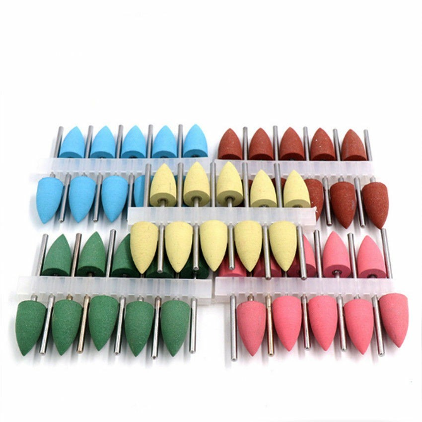 50 Pcs Dental Lab Silicone Rubber Polishers Diamond Polishing Burs Shank 2.35mm