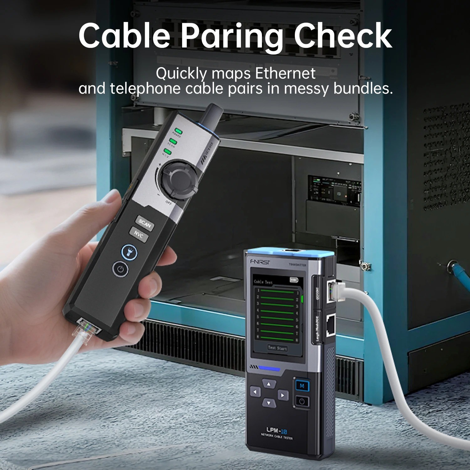 FNIRSI LPM-10A Network RJ45 /RJ11 Line Finder Cable Tracker Tester POE Detection