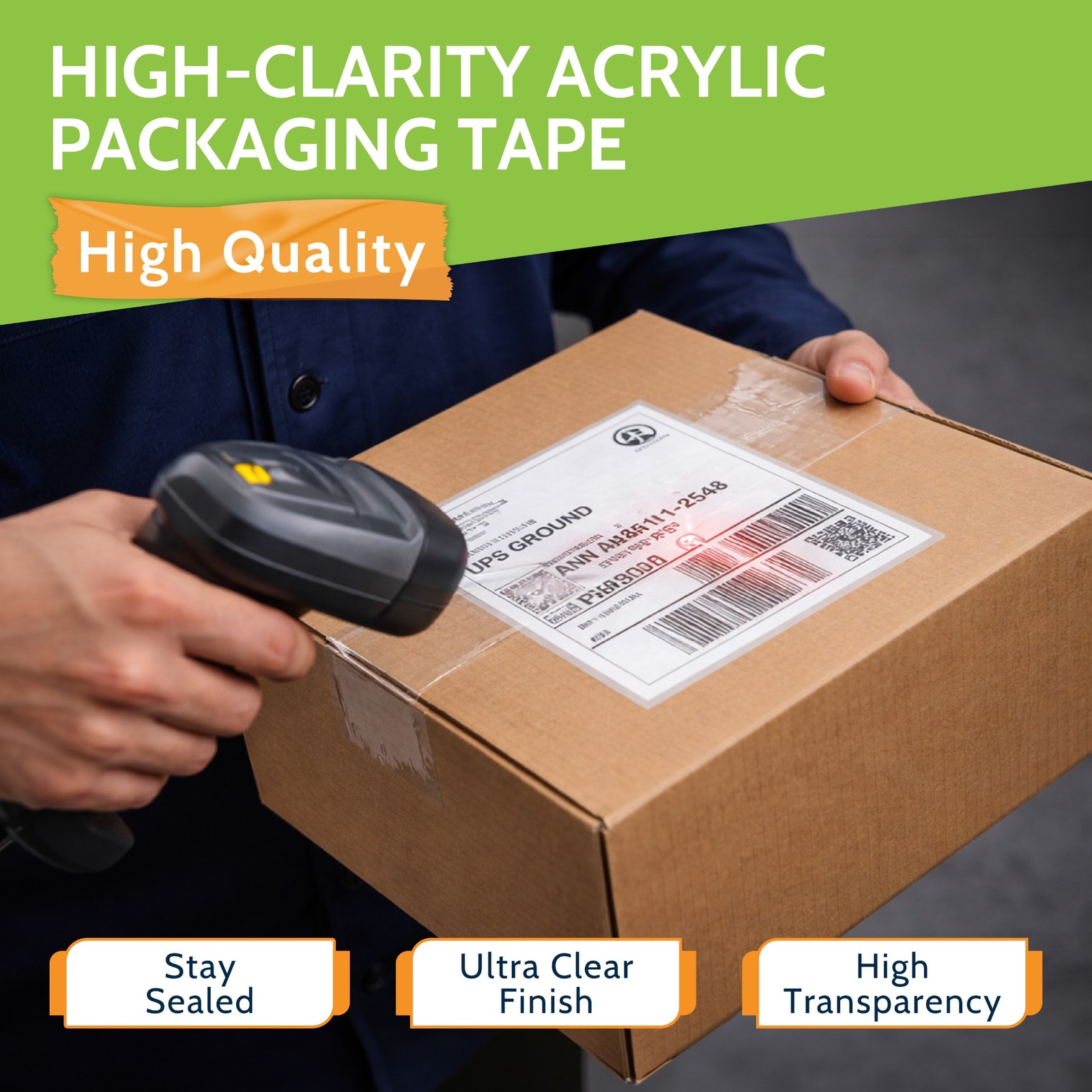 Clear Packing Sealing Tape, 3″x110 Yards, 24 Rolls, 2.5 Mil, Dispenser Refill