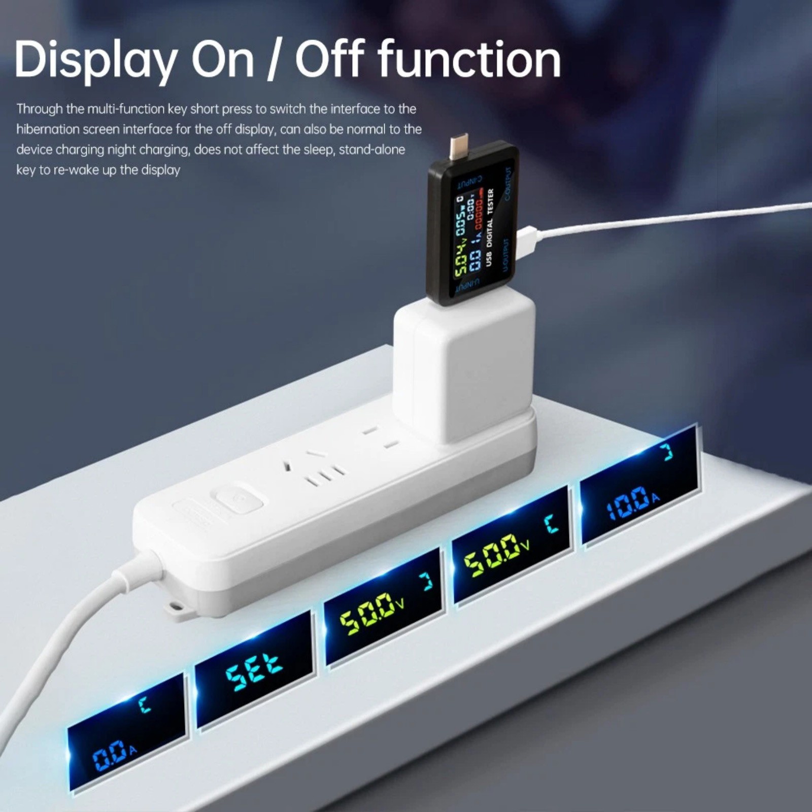 Portable USB C Voltmeter Current Meter Tester for Power Bank Charger Cable Test