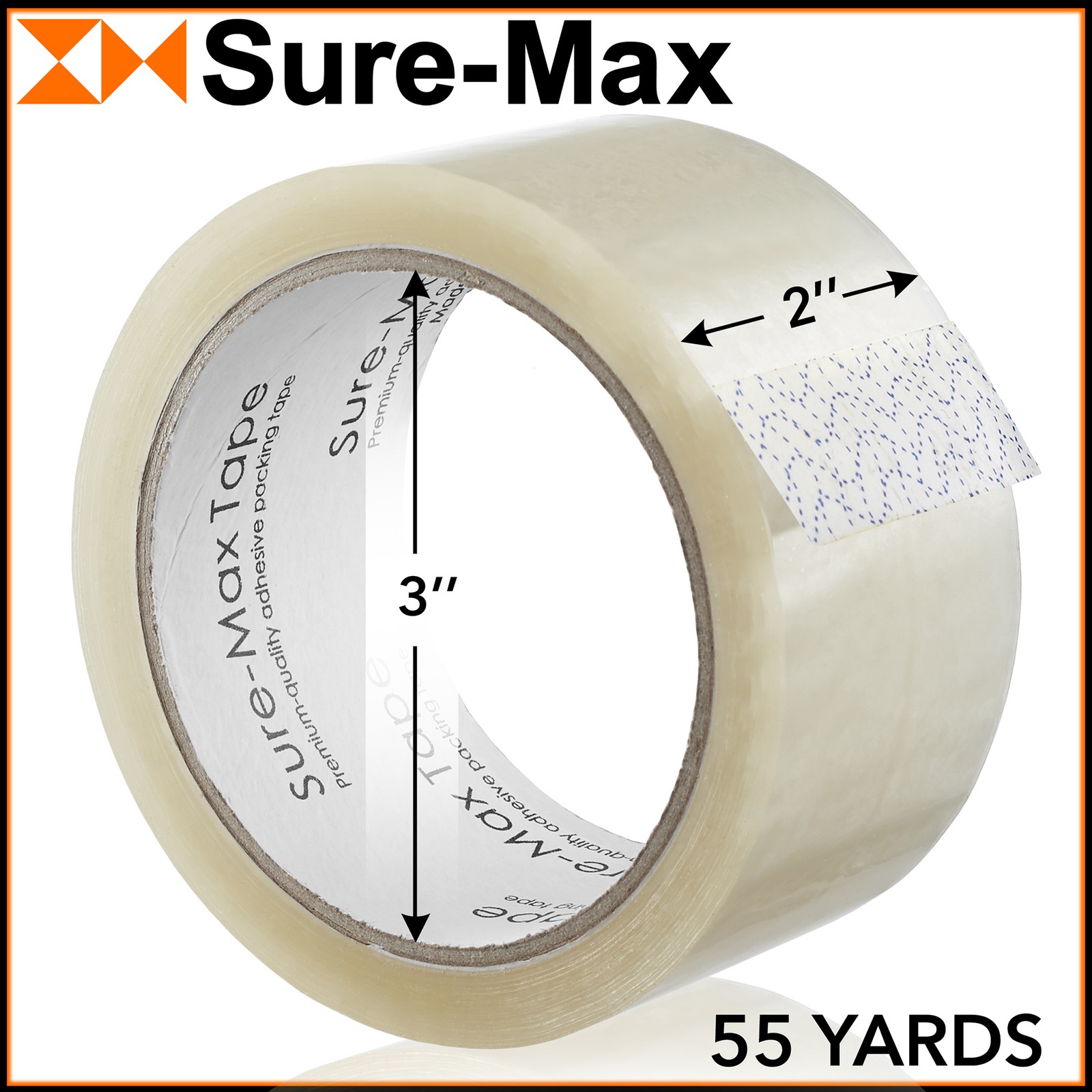 18 Rolls Carton Sealing Clear Packing Tape Box Shipping – 2 mil 2″ x 55 Yards