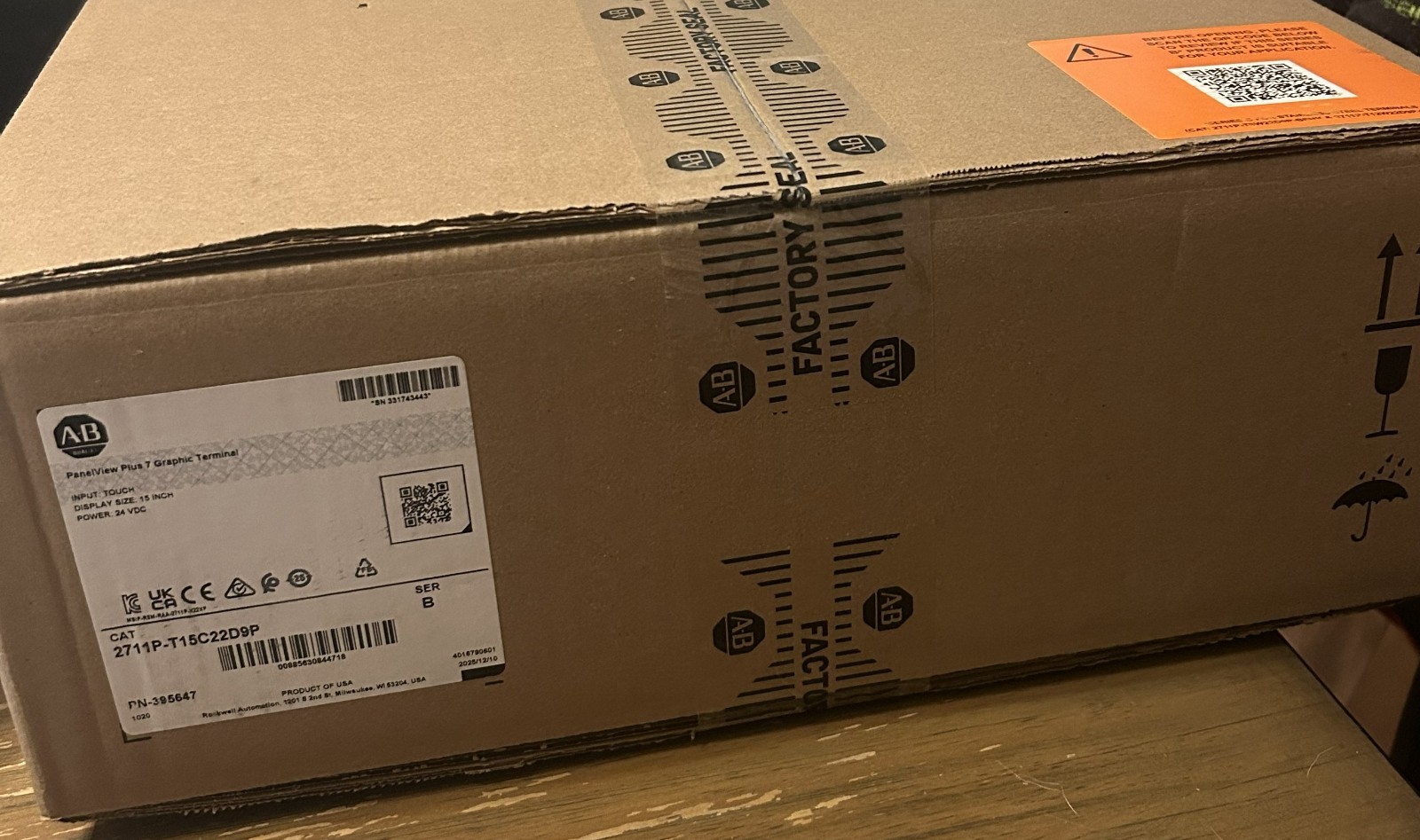 2711P-T15C22D9P Ser B PanelView Plus 7 Controlled Terminal New Sealed In Box