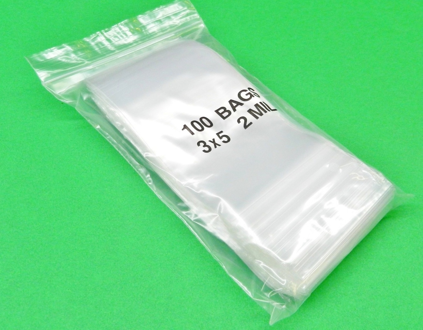 3″ x 5″ Reclosable Bag 100 Clear 2mil Resealable Poly Bags 3×5 2 Mil