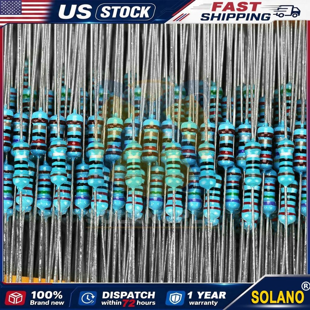 600pcs 30 Values 1/4W Metal Film Resistors Resistance Assortment Kit Set 1% USA