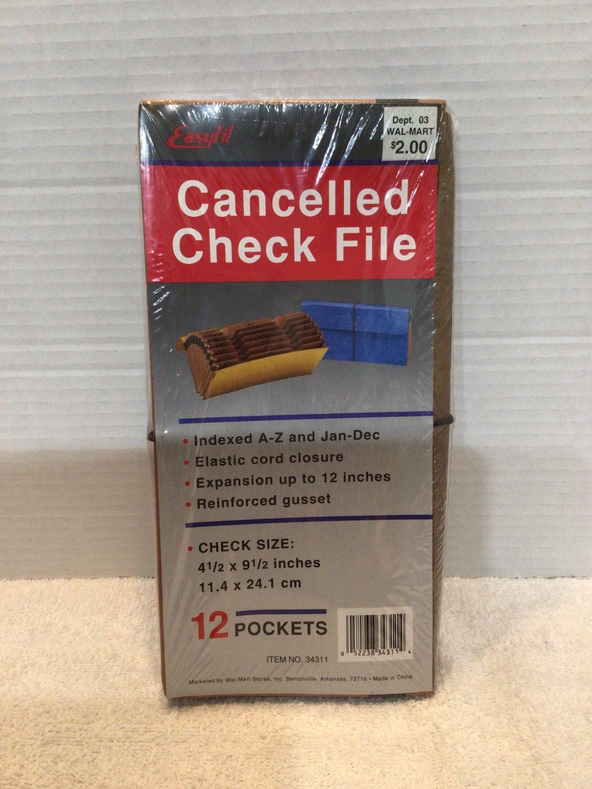 Expandable Cancelled Check File 4.5″ x 9.5″ NEW SEALED