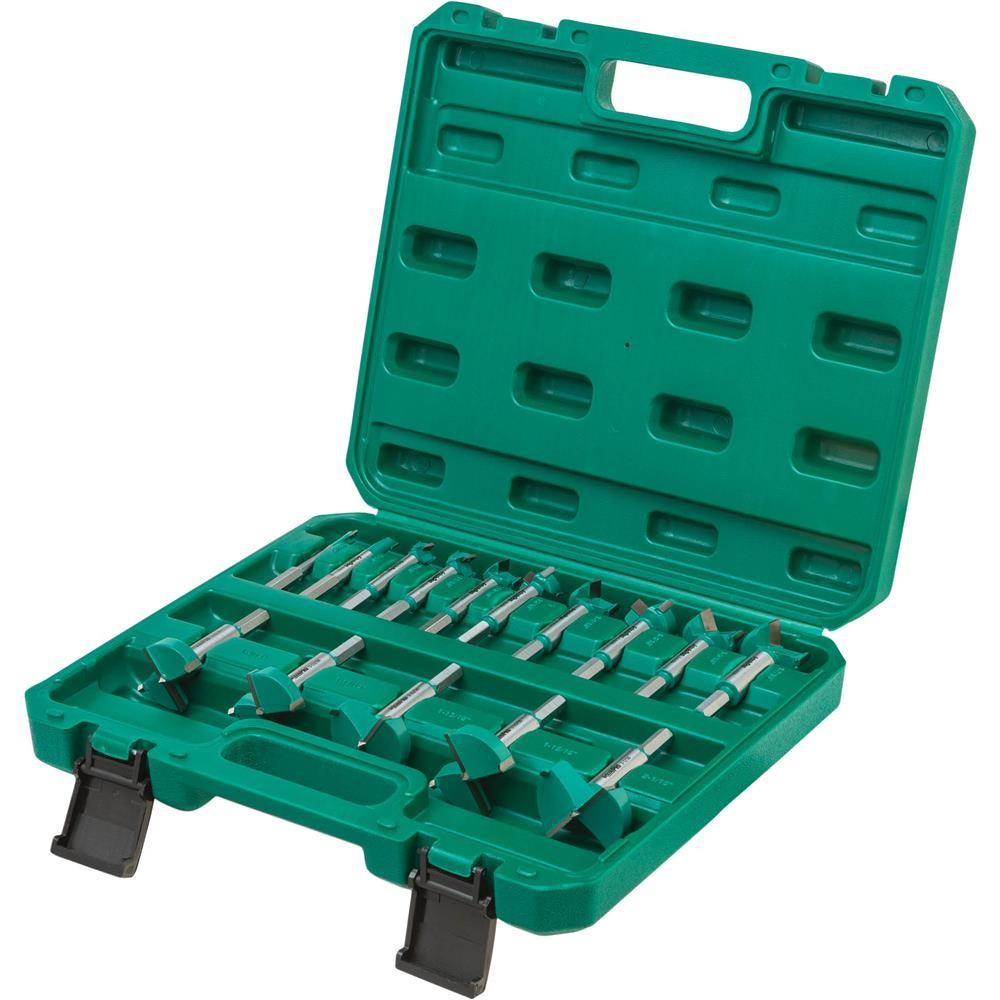 T33698 15 Pc. Tungsten Carbide Hex Shank Forstner Bit Set, 5/16″ – 2-1/16″