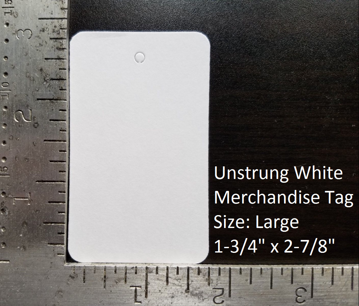 Blank White Garment Tags Unstrung Merchandise Price Jewelry Coupon Store Large