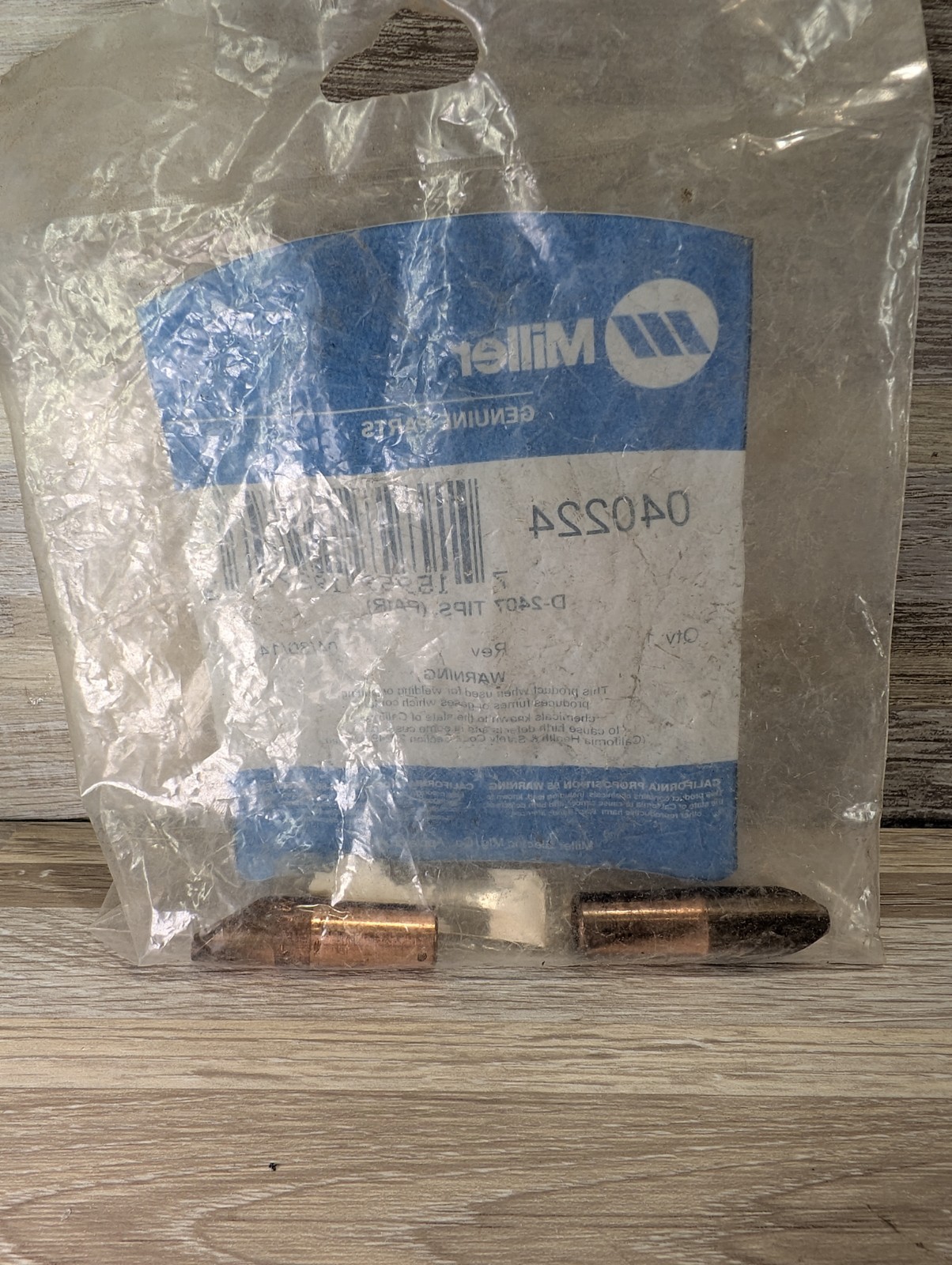 Miller 040224 D-2407 Tips, (Pair) Brand New NOS. White Powder Dried Up On Tube