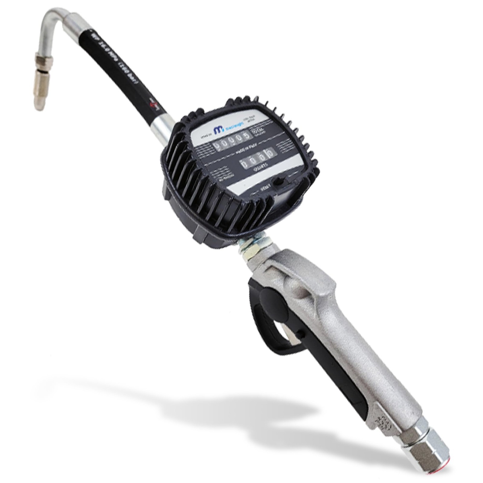 Macnaught Pneumatic Oil Gun with Mechanical Meter, 1/2″ NPT, for Oils & Fluids