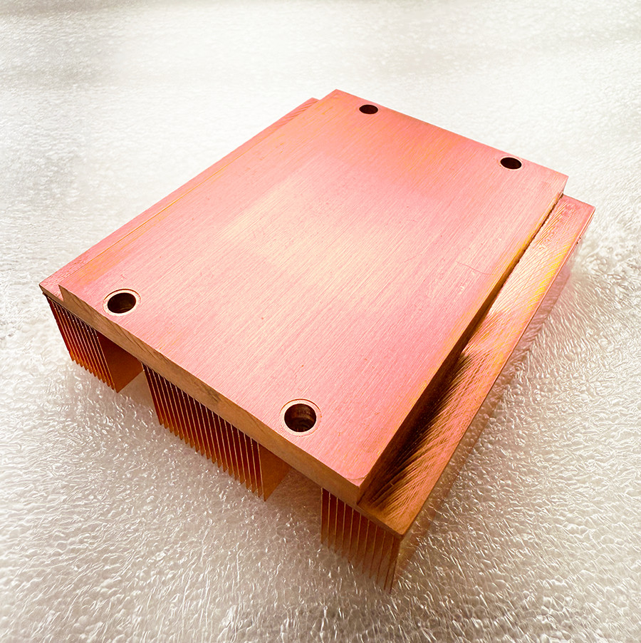 1.25 LBS Heavy Duty Pure Copper Heatsink Heat Transfer Zippered Fin 3.5x3x1.06″