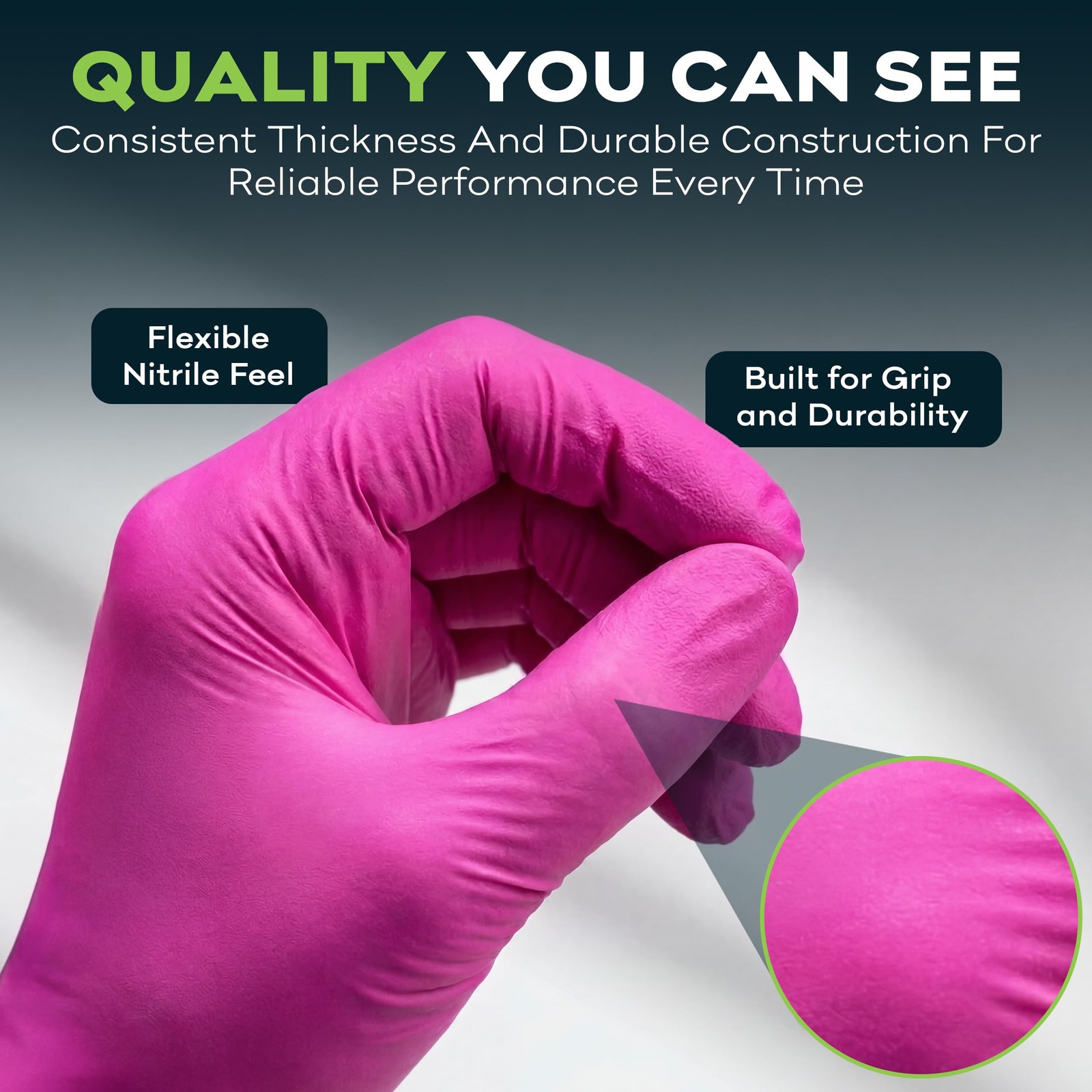Fuchsia Hot Pink Nitrile Disposable Gloves – 50 Count – 3 Mil Medium