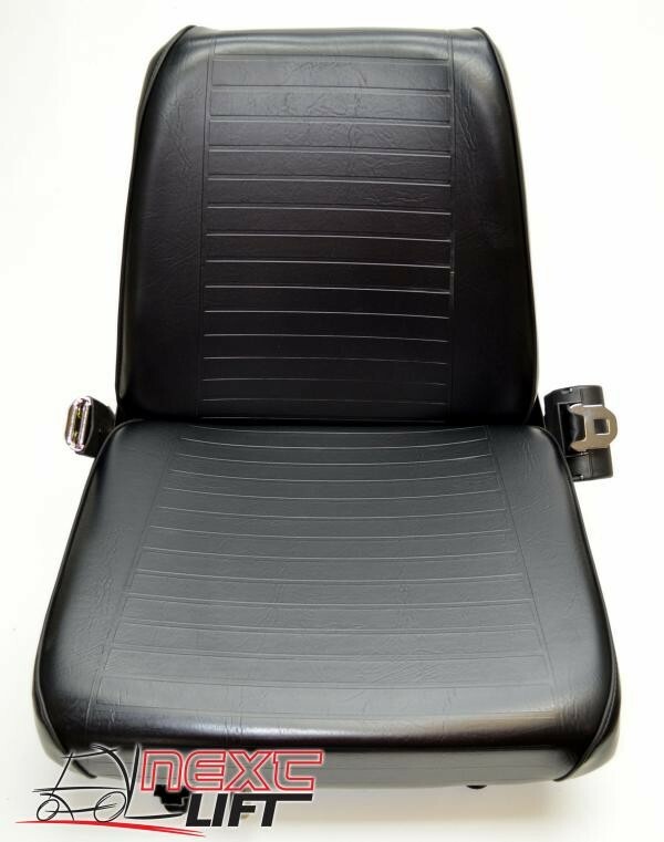 NEW UNIVERSAL VINYL FORKLIFT SEAT WITH BELT FITS CLARK CAT HYSTER YALE TOYOTA