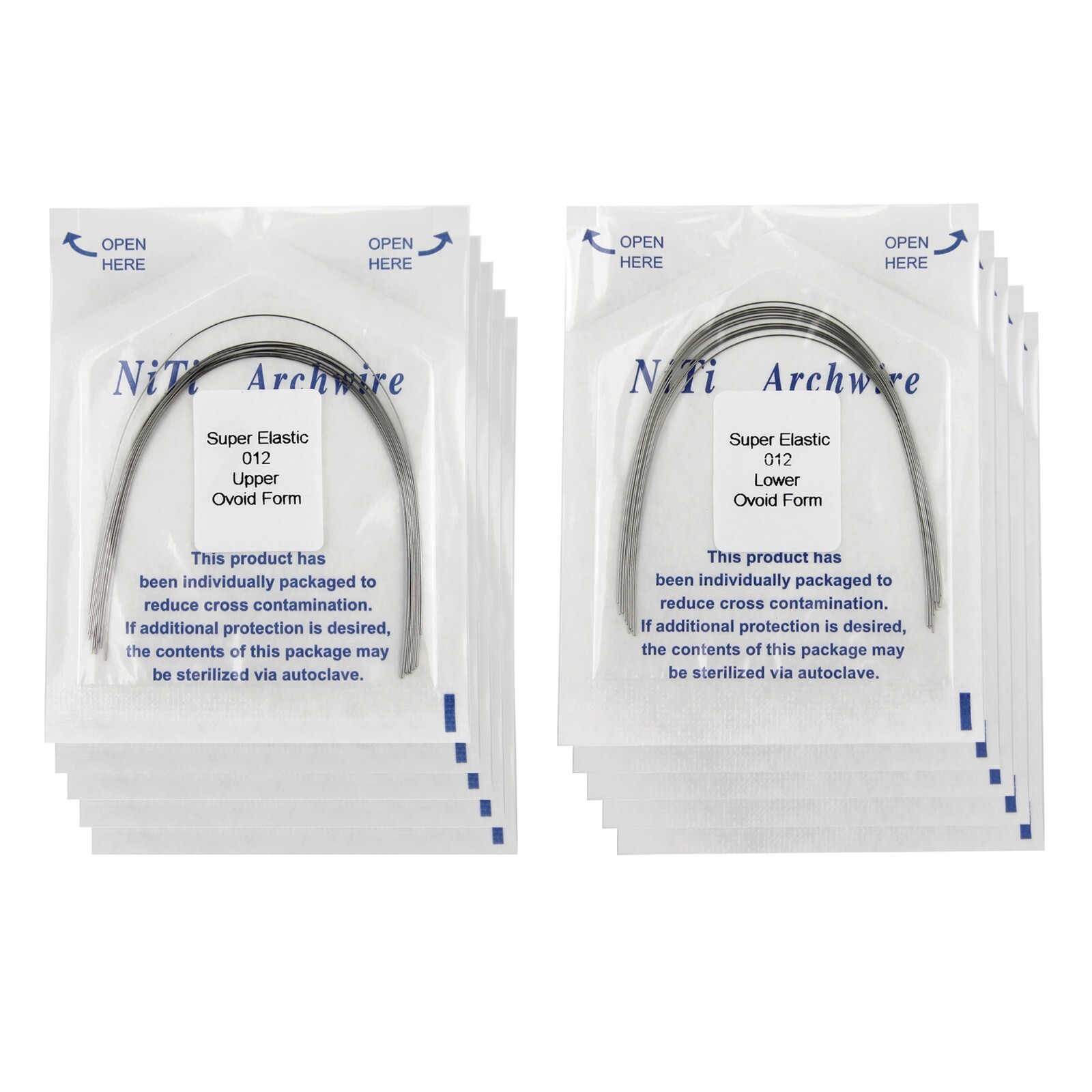 100pcs Dental Orthodontic Arch Wire Niti Stainless Steel Round Rectangular Ovoid