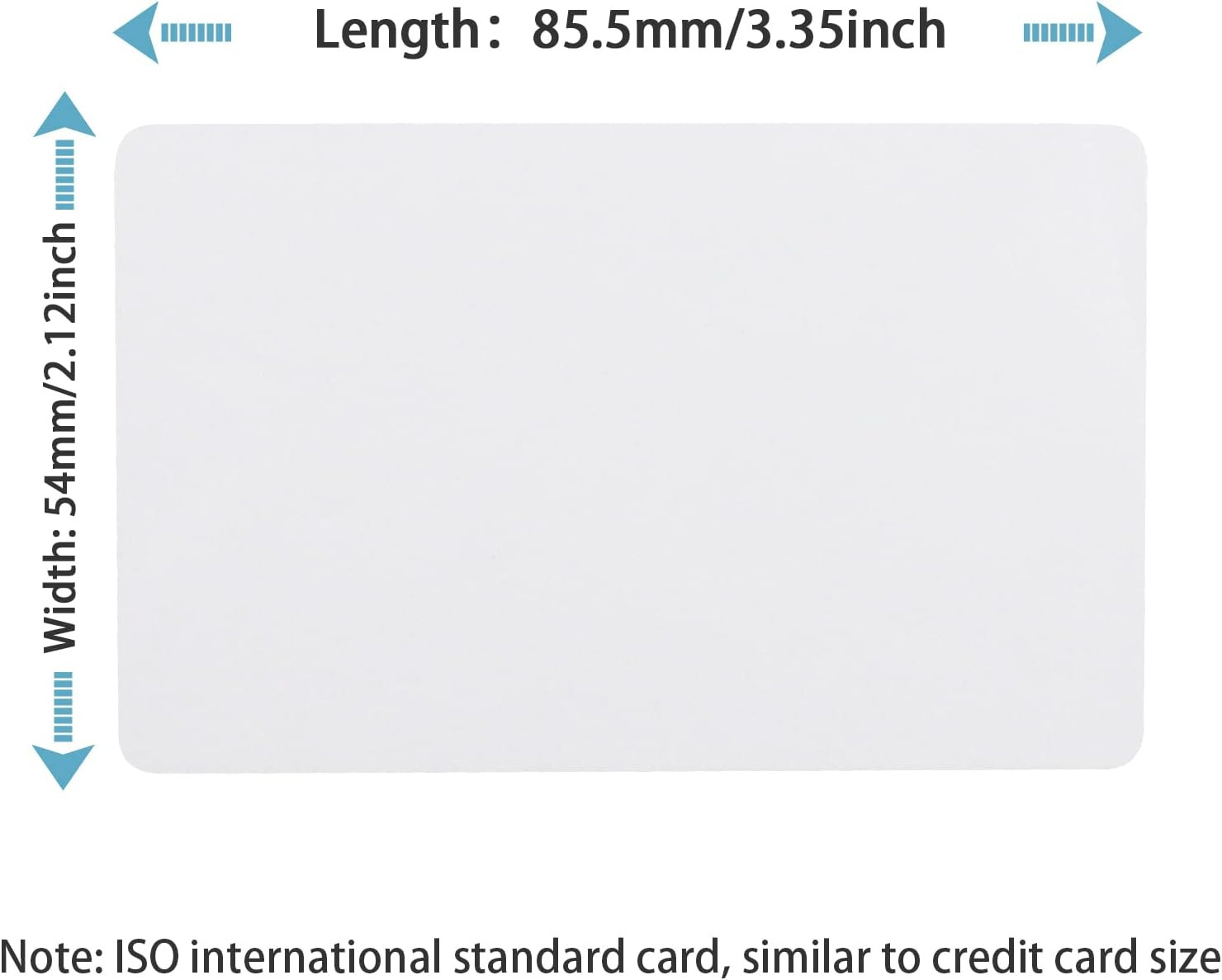 100 Pack Premium Blank PVC Cards, CR80 30 Mil Graphic Quality White Plastic Car