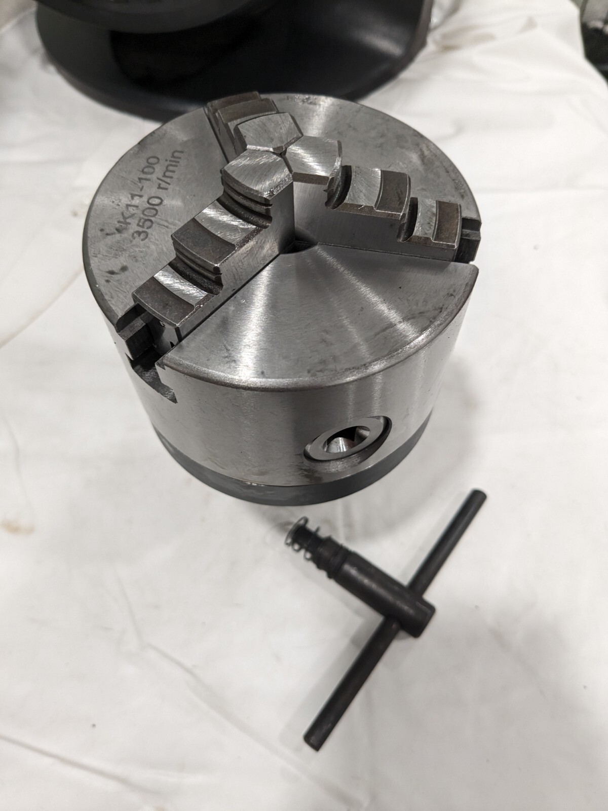 Manual Lathe Chuck: 4″, 3 Jaws, Self-Centering 5C 230-6004