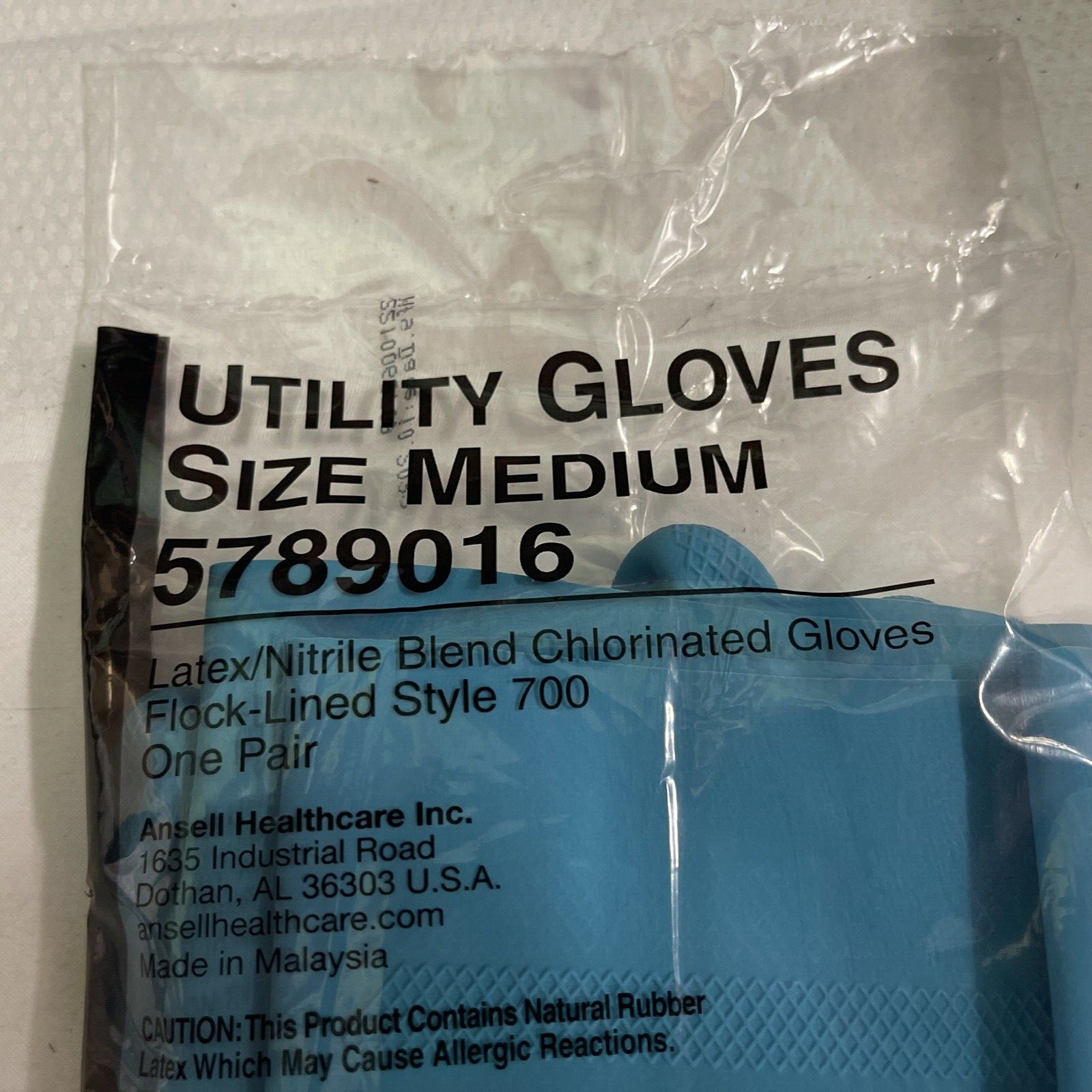 ANSELL Utility Gloves Sz Medium Latex-Nitrile Chlorinated Flock Lined 12 Pair