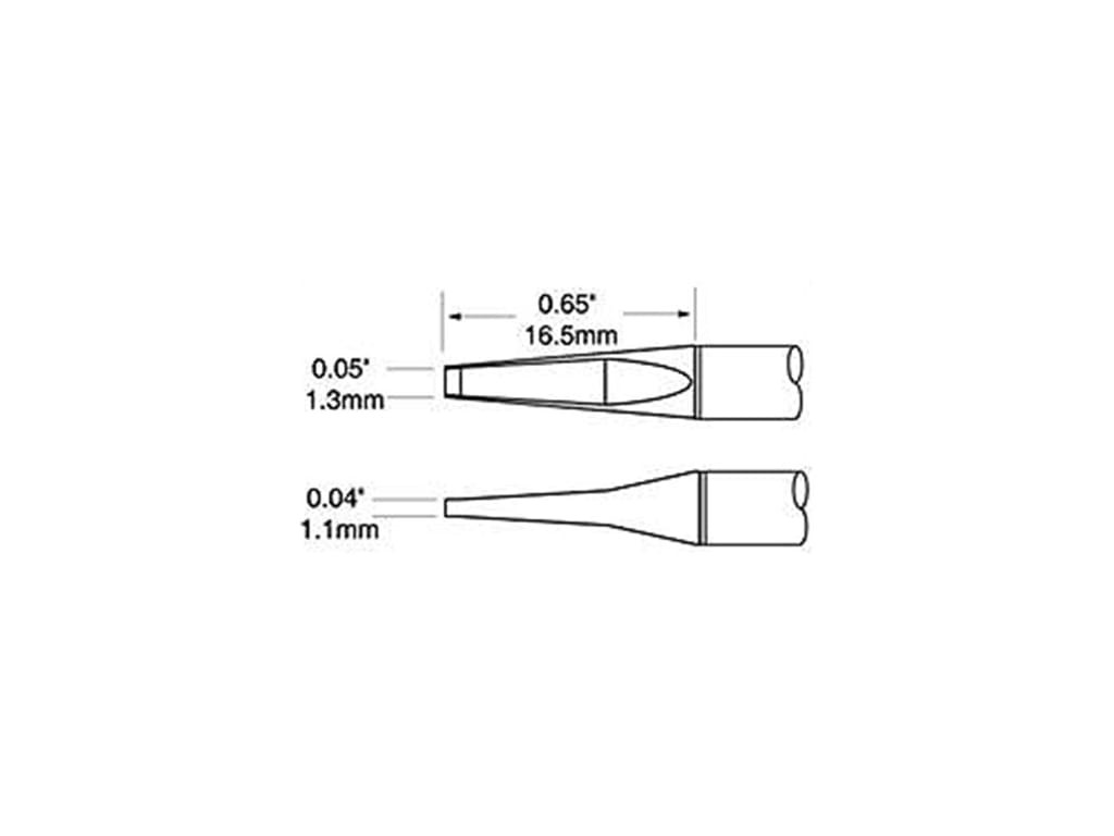 Metcal PTTC-602 Tweezer Cartridge, Blade, 1.27mm (0.05In)