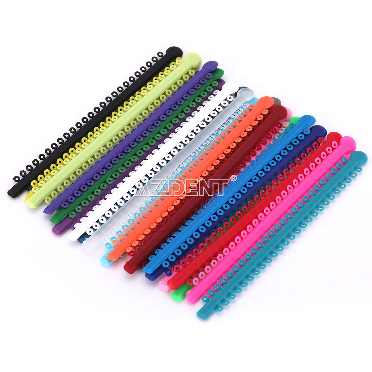 AZDENT Dental Ortho Ligature Ties Elastic Rubber Bands 23 Colours 1000Pcs/Bag