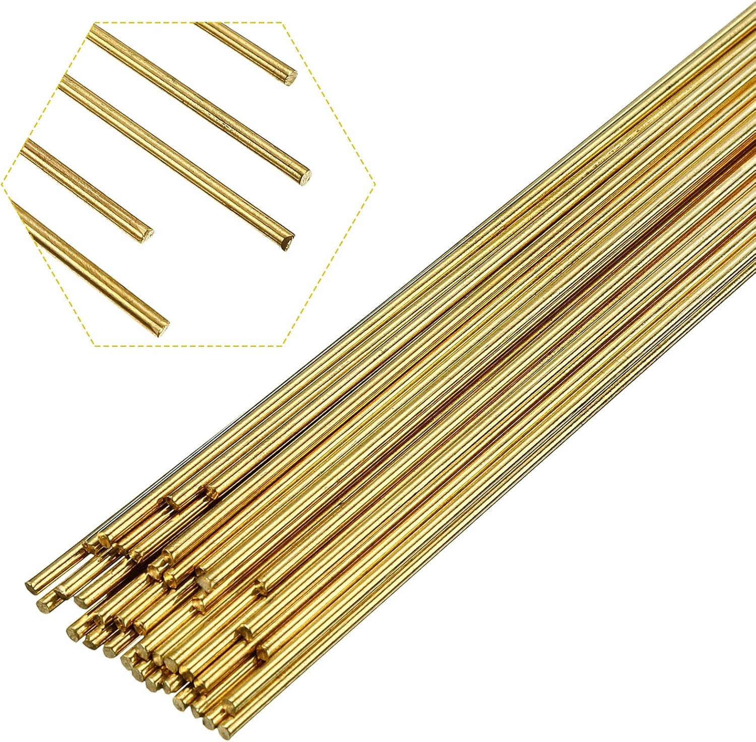 40 Pcs Brass Rods 1.5 Mm 2 Mm Brass Welding Brazing Rods Copper Alloy Solid for